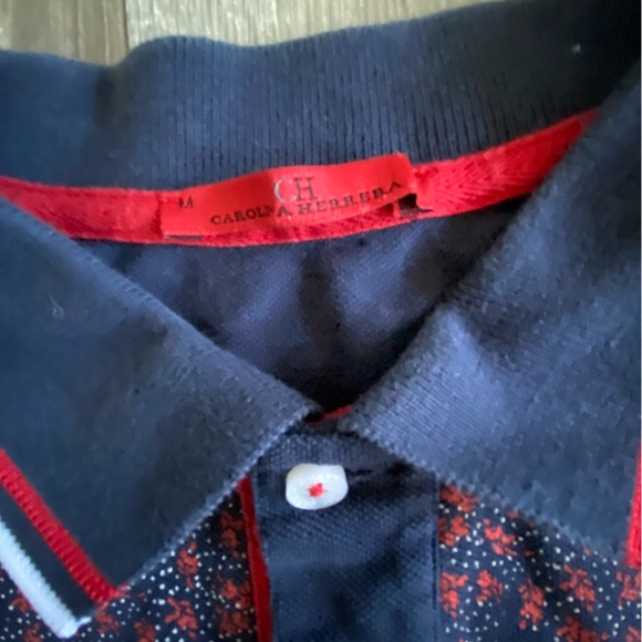Carolina Herrera Navy and Red Polo Shirt - Picture 3 of 6